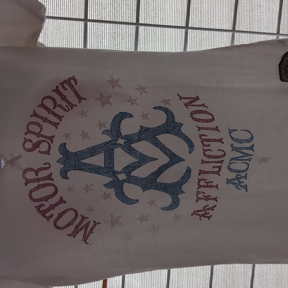 Women's size medium white motor spirit affliction ACMC t-shirt American customs